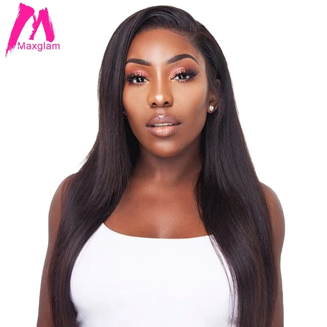 Maxglam 360 Lace Front Human Hair Wigs With Pre Plucked Baby Maxglam 360 Lace Front Human Hair Wigs With Pre Plucked Baby Brazilian Straight Remy