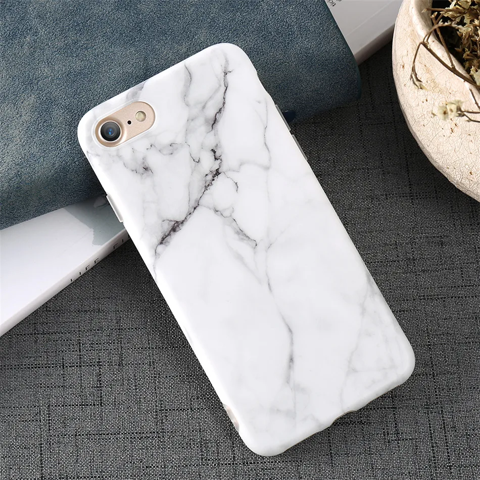 DOEES Classic Marble Silicone Phone Case For iPhone X 6 6S 7 7 Plus Black and White Pattern Protective Cover For iPhone 8 8 Plus (8)