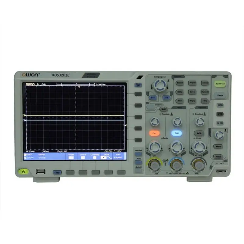 AC 100-240V XDS3202E осциллограф 200 МГц полоса пропускания 8-в ЖК-дисплей осциллограф декодирования Стандартный штепсельная вилка европейского стандарта