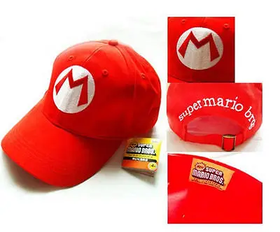 Super Mario Bros, Детский костюм для взрослых, шляпа, аниме, косплей, красная Кепка Марио, бейсбольная кепка s