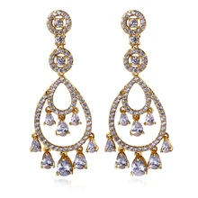 Новые женские серьги с кубическим цирконием крупные серьги с подвесками Рождественский подарок модные ювелирные изделия