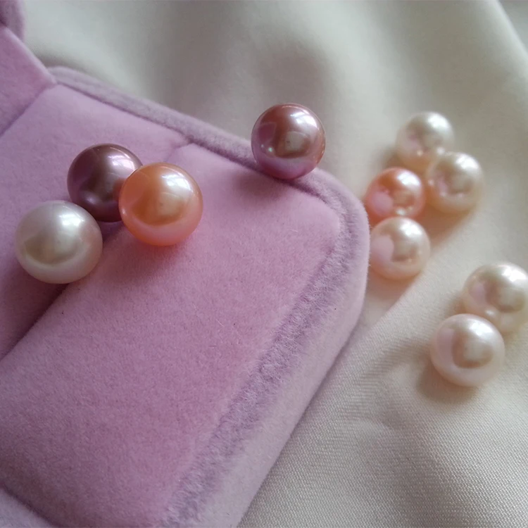 Natural Pearl AAA Quality White Round 6-12mm Natural Freshwater Pearls Beads For DIY Jewelry Making Accessories WhitePink (9)