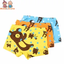 3 шт./лот, Мягкое хлопковое детское нижнее белье, трусы для мальчиков с рисунком медведя, трусы-боксеры для мальчиков, детское нижнее белье для подростков