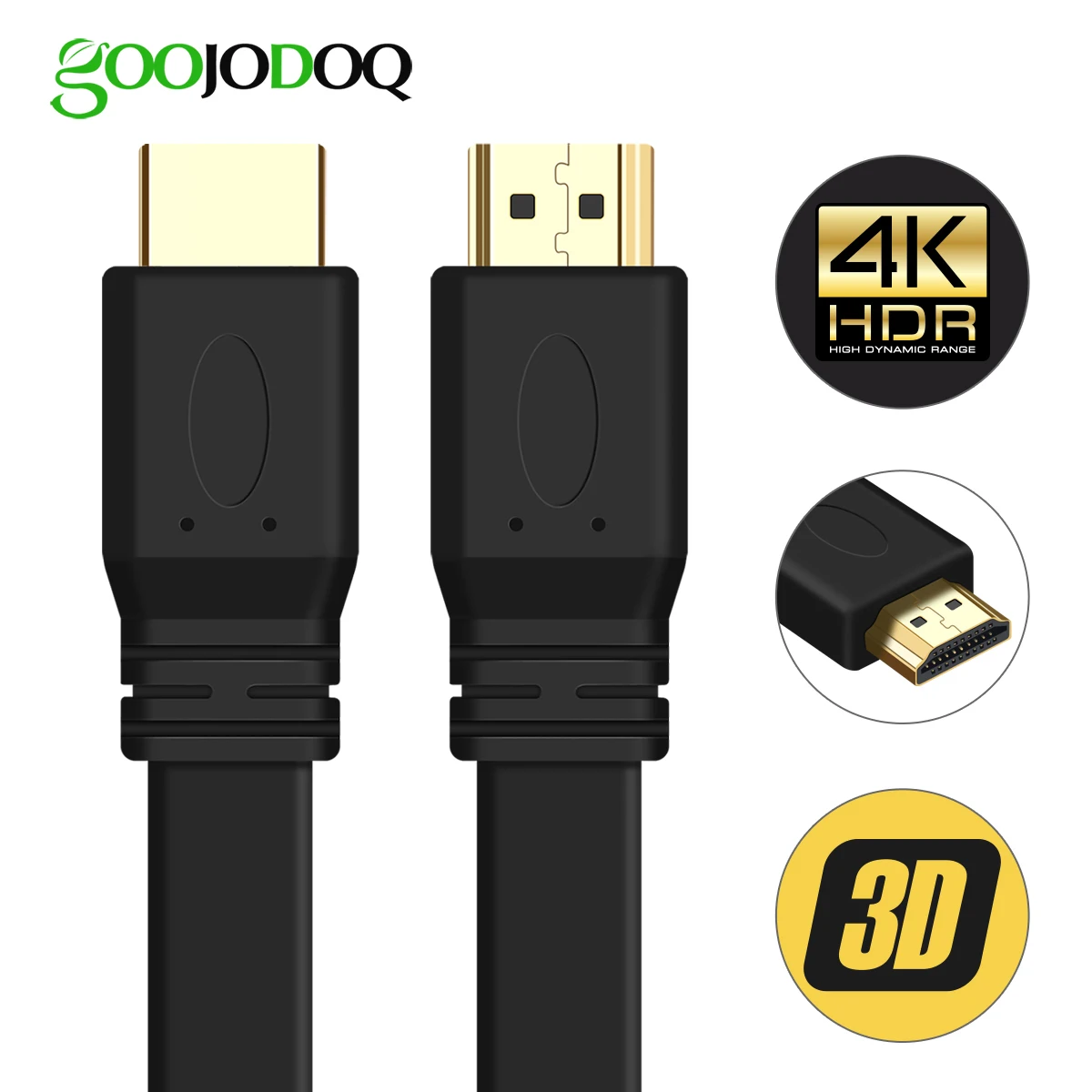 Высокоскоростной hdmi-hdmi Кабель HDMI 1,4 4k 3D штекер-штекер Falt кабель для PS3 проектор HD Apple tv компьютер 0,3 м 0,5 м 1,5 м