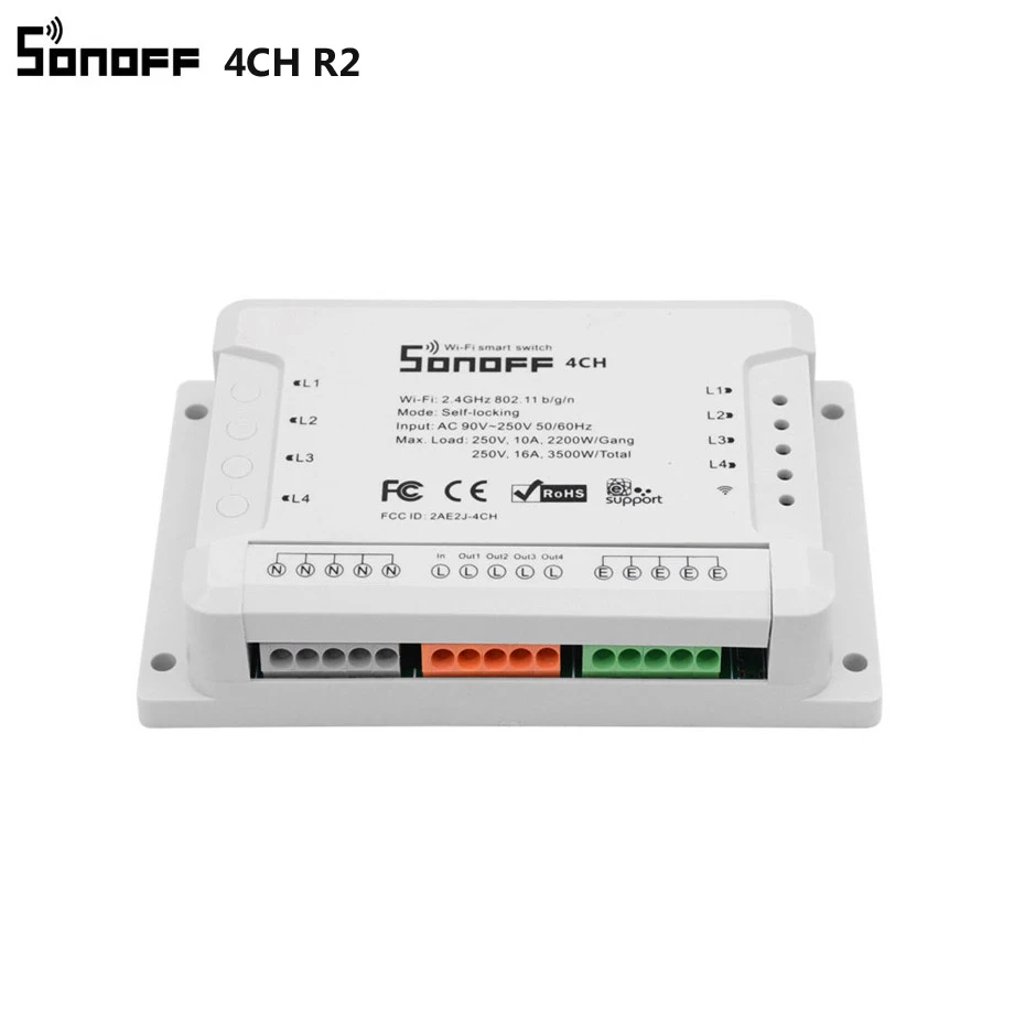 Sonoff 4CH R2 4 банды Wifi Smart Switch канала электрический DIY переключатель IOS Android App Control