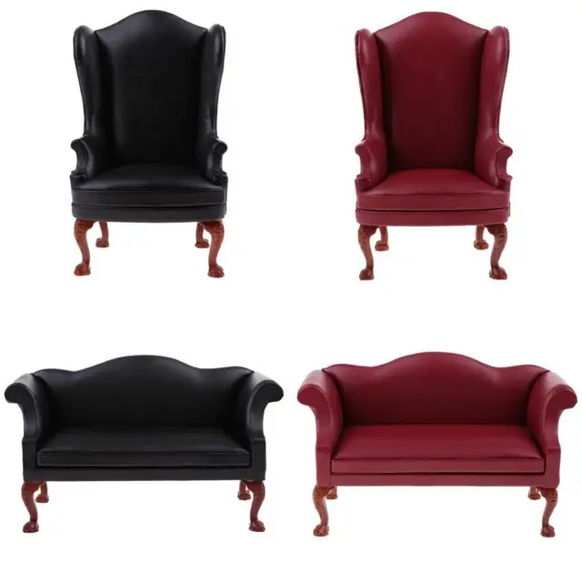 1 6 Scale Dollhouse Miniature Faux Leather Single Sofa Armchair 1 6 Scale Dollhouse Miniature Faux Leather Single Sofa Armchair Couch Furniture For 12