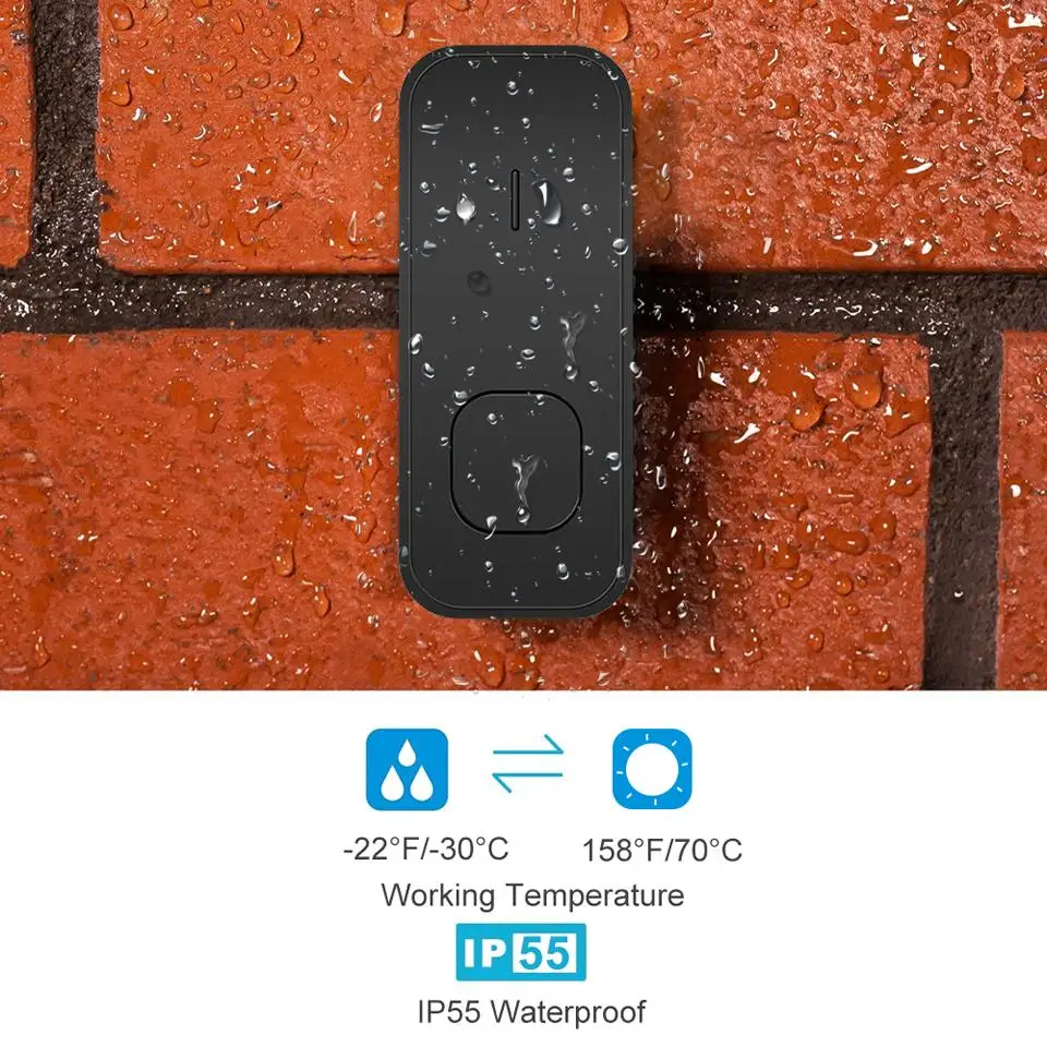 DAYTECH Wireless Door Bell Remote Cordless DoorBell 55 Ring Tone Chime Home Welcome Sensor Waterproof IP55 EU/US/UK Plug