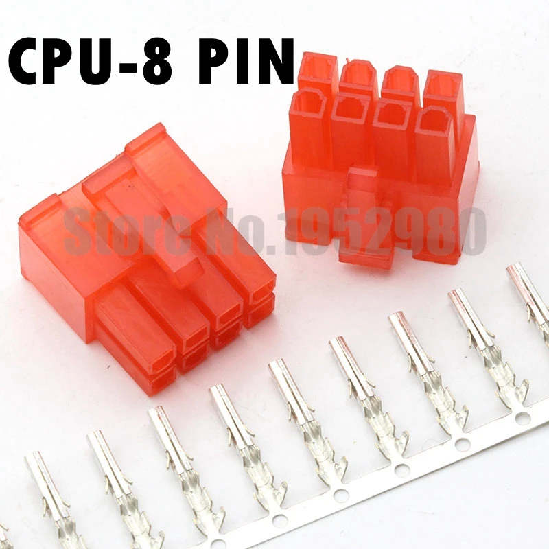 

30 Set 4.2mm Connector 5557 2*4P Male Housing PC Computer CPU-8Pin Power Plug with Terminals Red