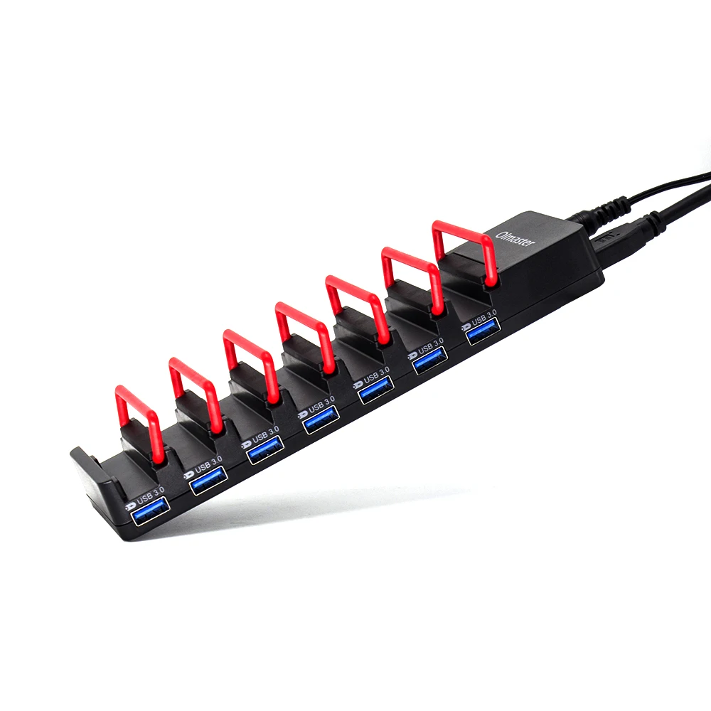 

OImaster USB3.0 Hub Adapter Charging Station 7 Ports Charger Phone Support with Power Adapter for PC Laptop