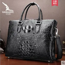 Hanlante роскошная сумка из крокодиловой кожи мужская сумка на одно плечо кожаная деловая Мужская сумка горизонтальная роскошная кожаная сумка для мужчин
