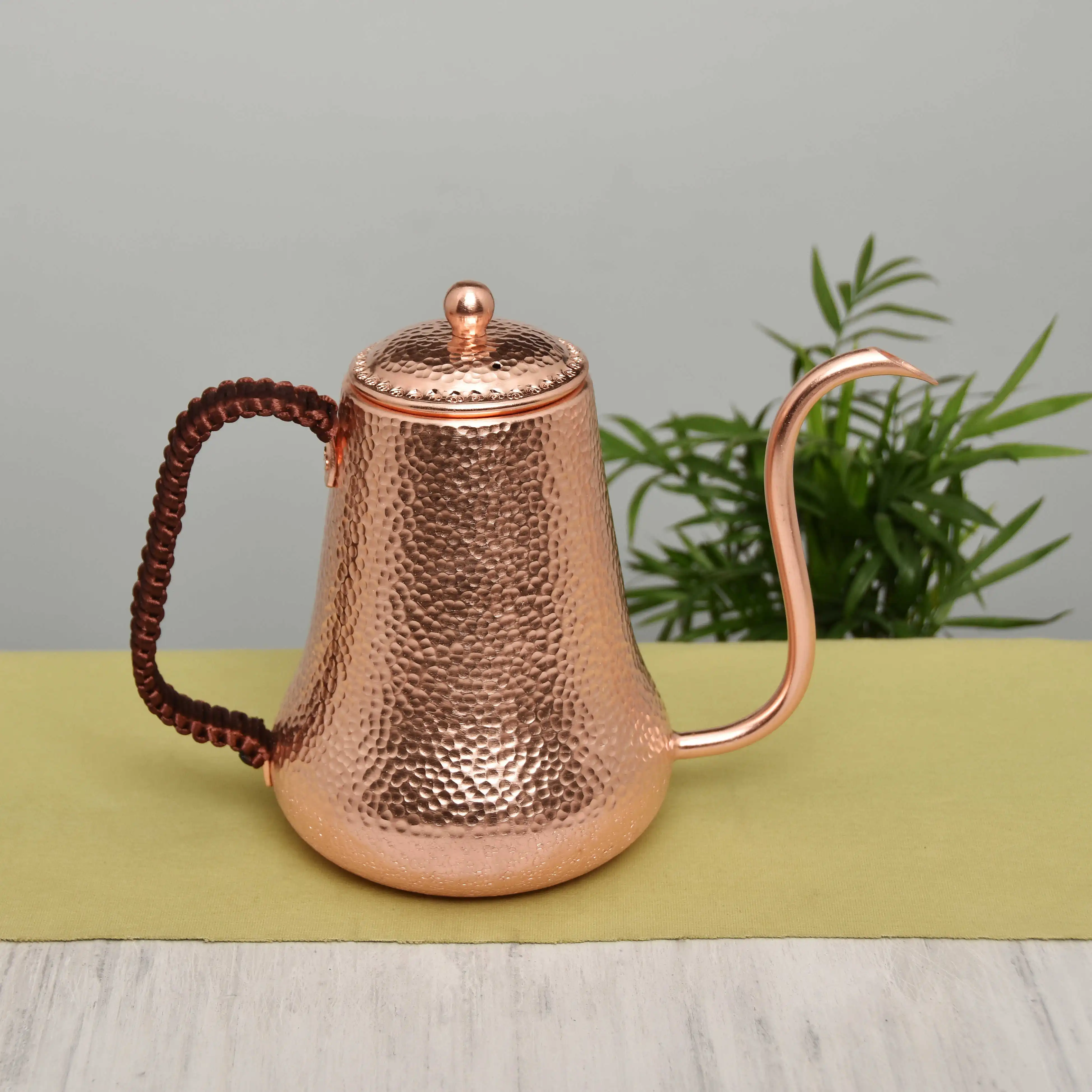 اليدوية التقليد النحاس النقي غرامة الفم إبريق قهوة باليد للضرب براد شاي coffeeware القهوة صانع كوب مجموعة
