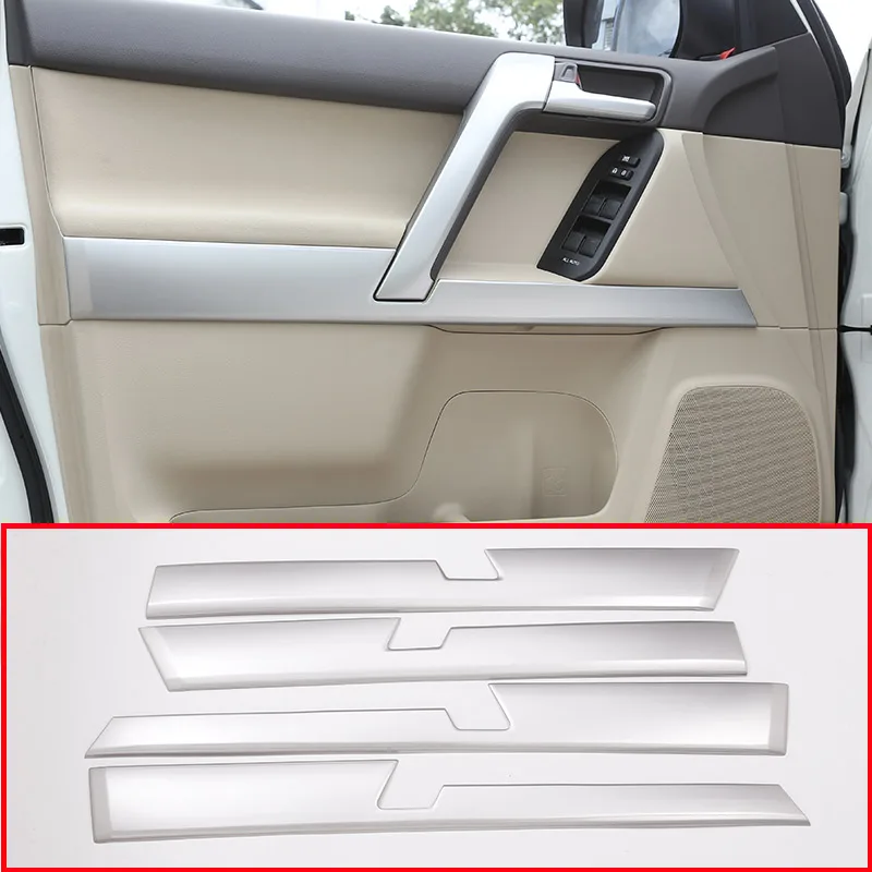 

4pcs Car ABS Interior Door Decoration Panel Trim For Toyota Land Cruiser Prado FJ150 150 2010-2018 Year Accessories