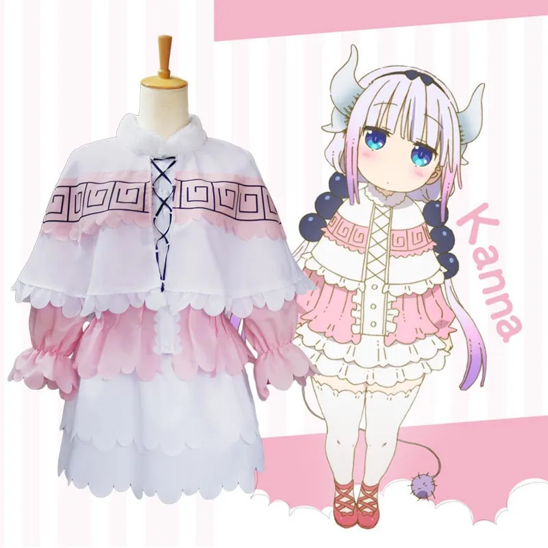 

New Anime Costumes Kobayashi Maid Dragon Cosplay Costume Kanna Kobayashi Wig Costume AZ-001