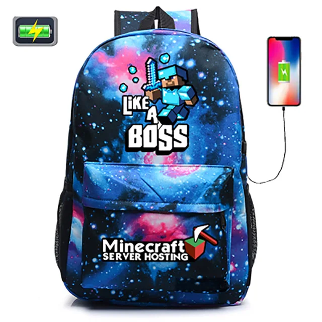 New Arrival Minecraft Backpack Usb For S Student Bookbags Back New Arrival Minecraft Backpack Usb For S Student Bookbags Back To School Travel Gift Bag Men