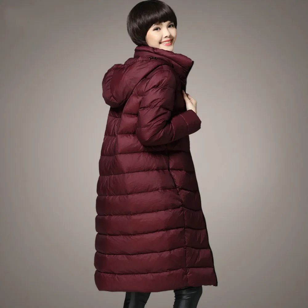 Femelle Remplissage Chaud Lâche Mode Duvet À 2017 Manteau Hiver Rouge Épaissir Designer Capuchon Canard Long Parka De Bourgogne Femmes Vestes Vin vCnXZqwCxa