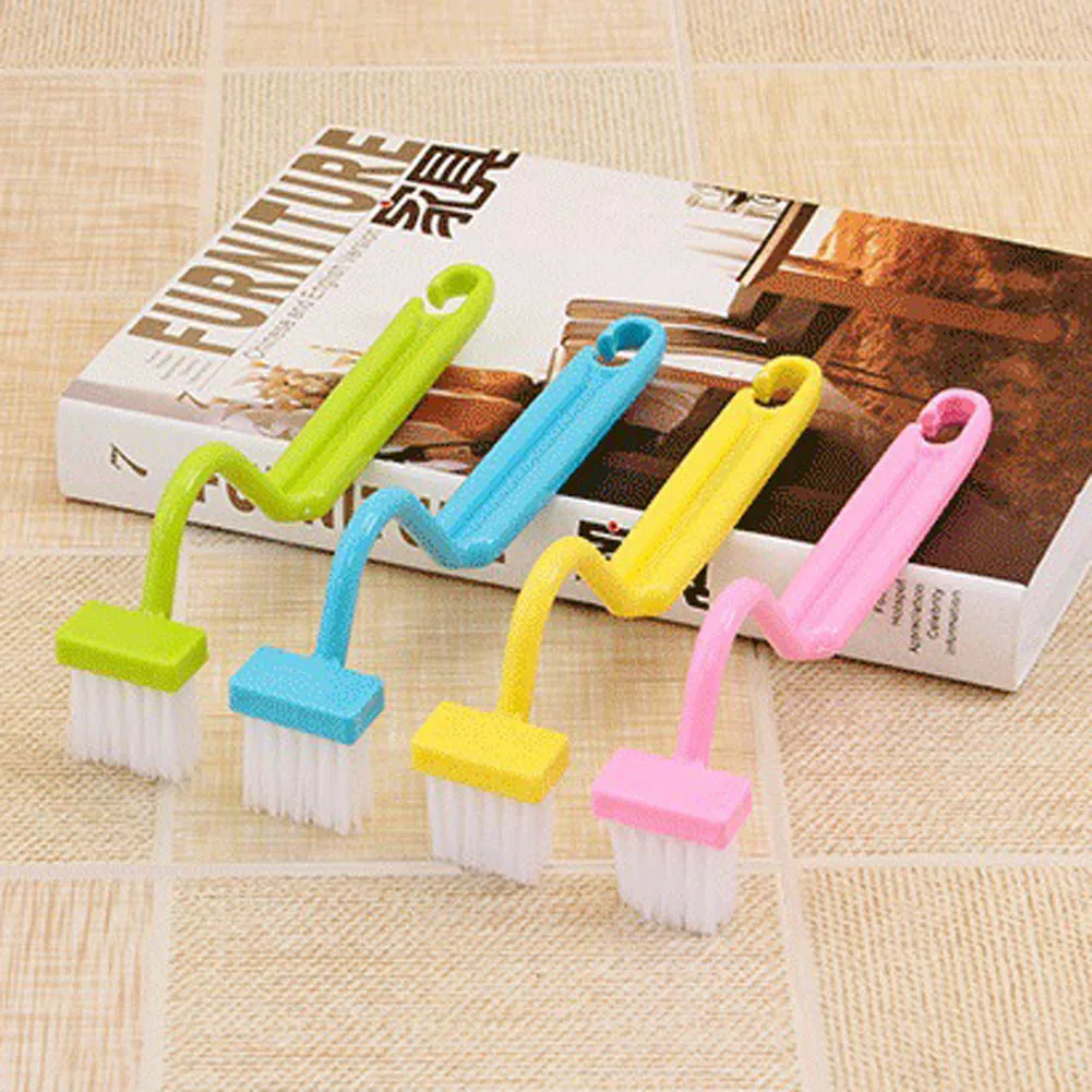 

1Pcs Useful Color Random Portable Toilet Brush Scrubber V-type Cleaner Clean Brush Bent Bowl Handle For Household Cleaning Tool