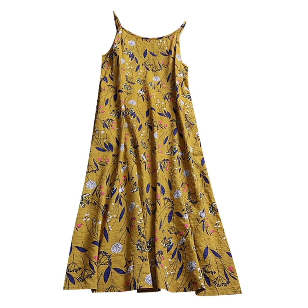 

Women Casual Long Maxi Sundress Beach Party Boho Floral Print DressSummer Dress 2019 Sleeve Casual vestidos #N05