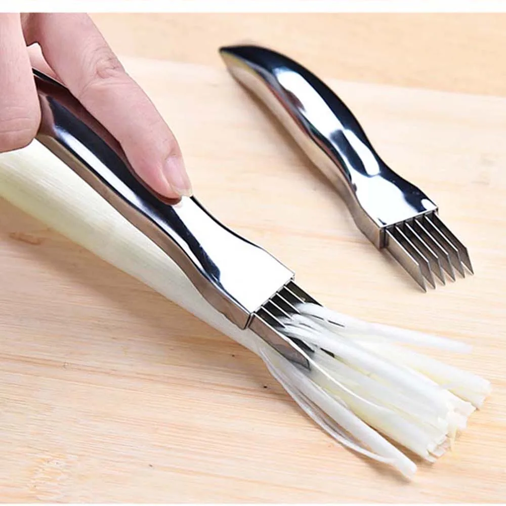 

Kitchen Onion Knife Cutter Graters Vegetable Tool Multi Chopper Sharp Stainless Shredded Green Onion Knife Cut Slicer KC1067