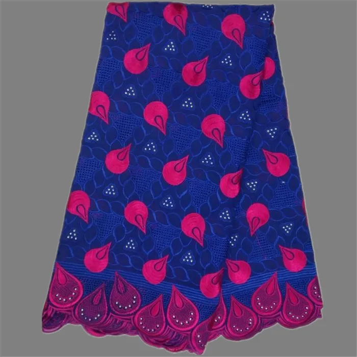 

Popular embroidery cotton material African party Swiss voile lace fabric for party dress ECP17(5yards/lot) multi color