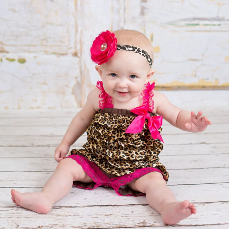 

Baby Girls Rompers Hot Pink Ruffle Lace Romper Toddler Infant Jumpsuit Baby Birthday Photo Prop Costume