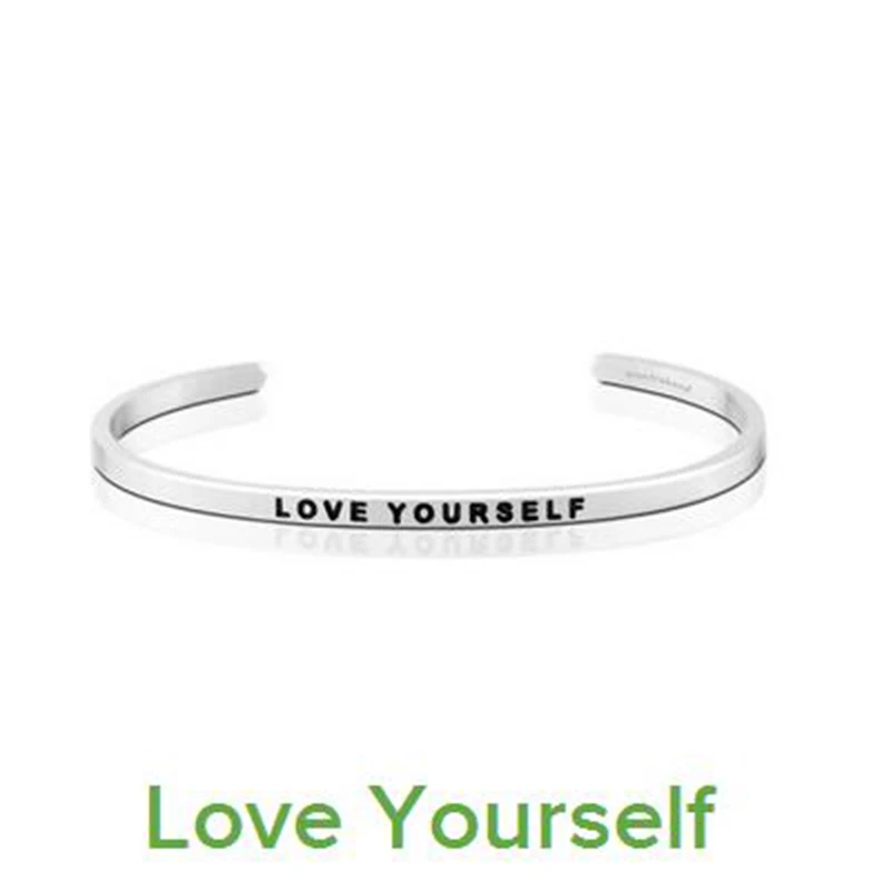 Серебряный браслет с надписью Love YOURSELF 10 шт. | Украшения и аксессуары