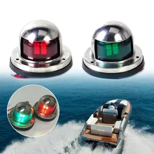 Ansblue 1 пара Нержавеющая сталь 12V светодиодный бант навигационные светильник красный зеленый парусных световой сигнал светильник для Морская Лодка Яхта Предупреждение светильник