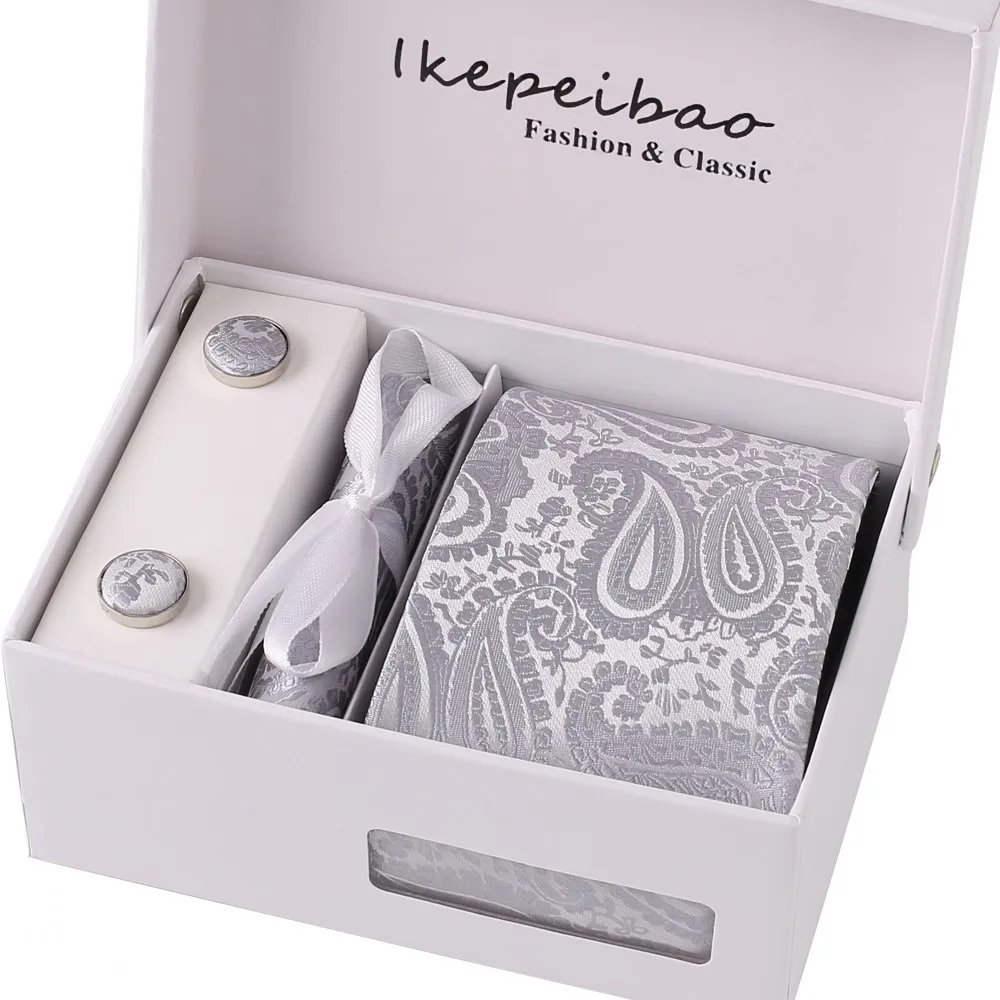 

Ikepeibao Custom Paisley Necktie Italian Formal Wide Men's Floral Necktie Handkerchief Sets Private Label Ties Accessories