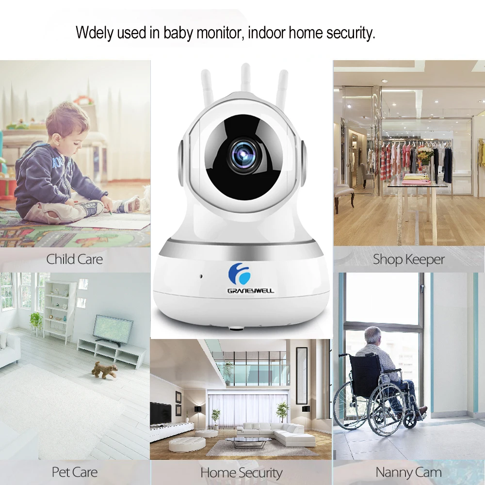 2 PCS Graneywell wi-fi IP Camera 1080P mini Camera Smart Night Vision 36 IR LEDs Baby Monitor Camara ip wifi Video Surveillance