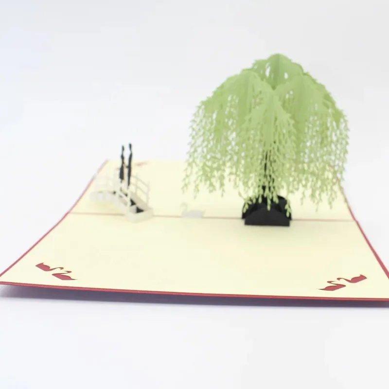  3D Laser Cut Handmade Lovers Under the Willow Paper Invitation Greeting Cards PostCard Wedding Vale - 32793392942