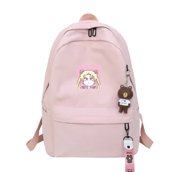 

Anime Sailor Moon Cosplay Backpack Cartoon Cute Pendant School Bags Shoulder Backpack Women Waterproof Nylon Travel Bagpack