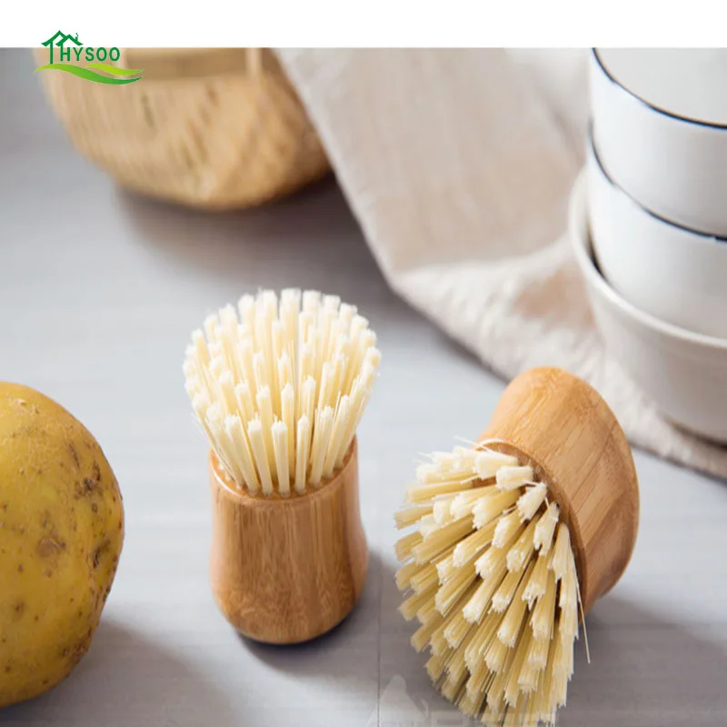 

Bamboo handle round wash pot wash bowl cleaning brush kitchen cleaning supplies home brush pot decontamination brush