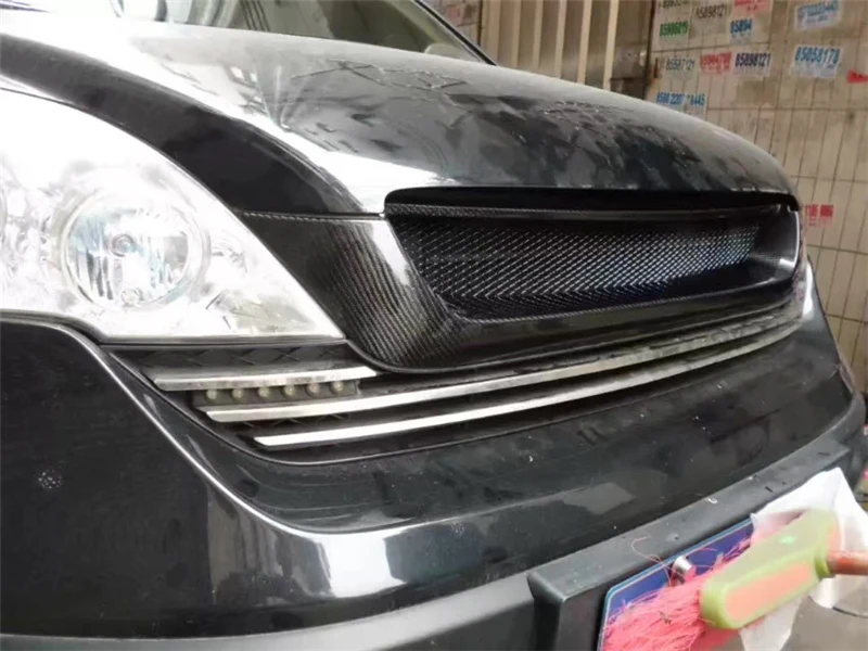 Используется для Honda CRV Racing Grills 2007 08 09 год углеродного волокна Refitt Передняя Центральная гоночная решетка крышка аксессуары без логотипа автомобиля