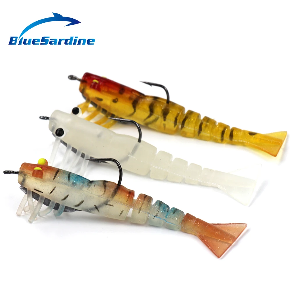 BlueSardine 3 шт. 8 4 г 9 5 см мягкие приманки для рыбалки Мягкие с Крючки-креветки