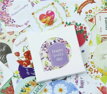 

38 Pcs/Pack Flowers Language Mini Paper Label Stickers DIY Diary Album Stick Decor Lot