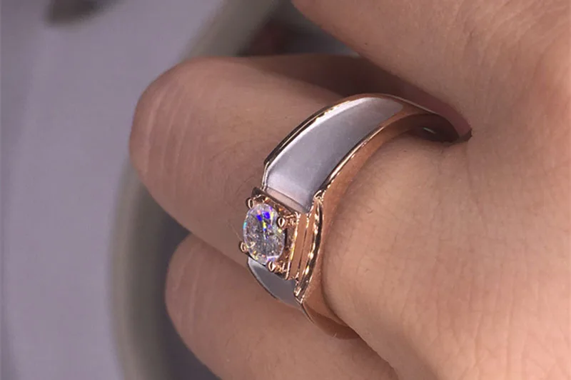 9 K золото Moissanite алмаз мужское кольцо D Цвет VVS с национальным сертификатом MO-0014