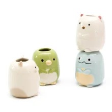 Керамический мультяшный держатель для зубной щетки с животным, подставка для ванной, зубная щетка es, контейнер для хранения мелочей, органайзер для посуды