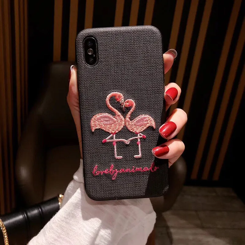 Вышитый Летающий чехол для собак iPhone 6 Plus 6s 7 8 X XR XS MAX защитная задняя