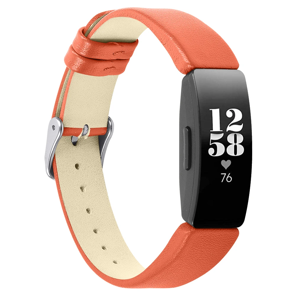 

7 Colors Red Solid Leather Watch Strap For Fitbit Inspire/HR Replacement Watchband For Fitbit Inspire Colorful Bracelet Belt