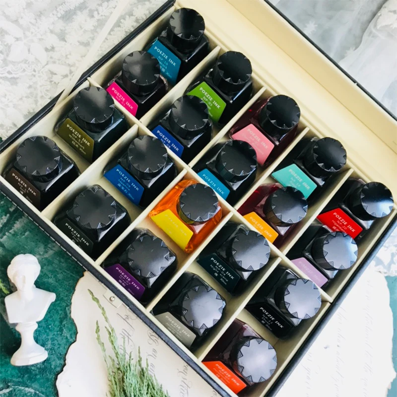 Poetry NP Series Ink Set  with Luxury Gift Box  20 Different Color Ink for Dip Pen,fountain Pen Ink, Birthday Gift poetry np series ink set with luxury gift box 20 different color ink for dip pen fountain pen ink birthday gift