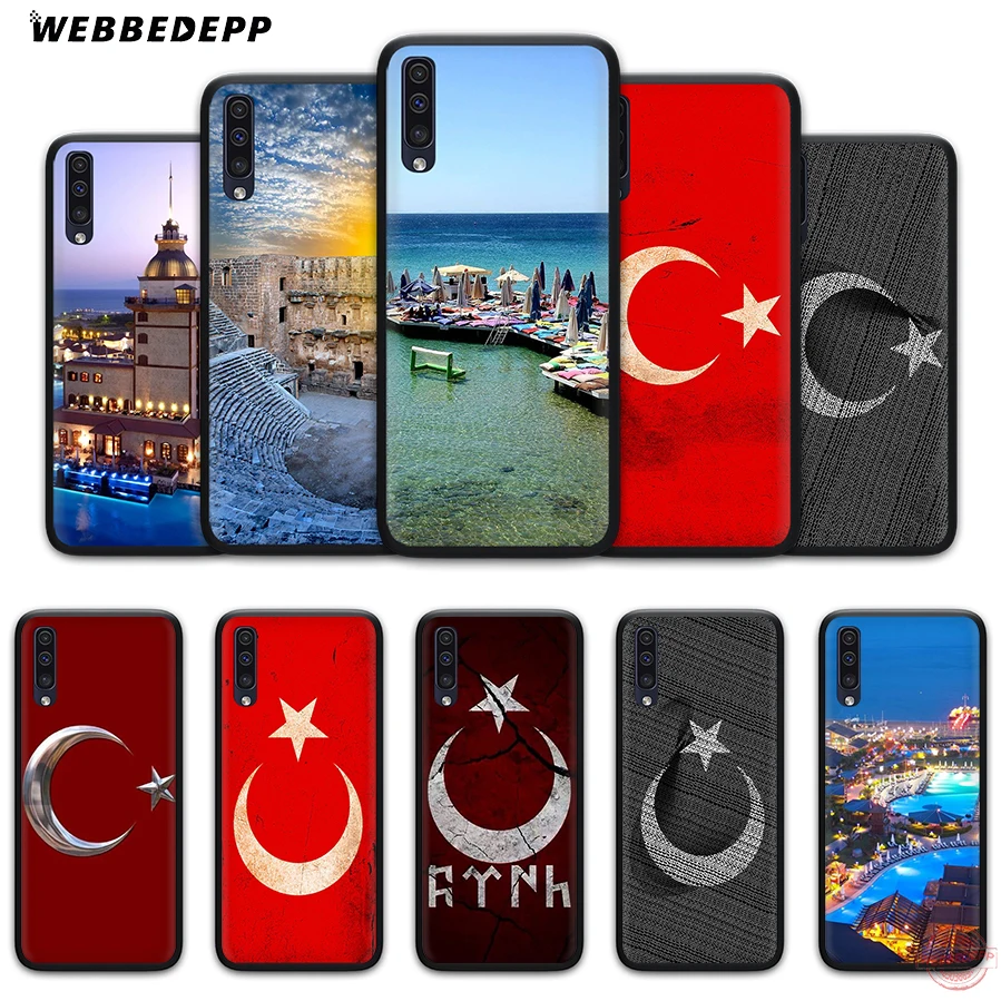 WEBBEDEPP типографии флаг Турции Мягкий чехол для телефона с изображением цветов Samsung