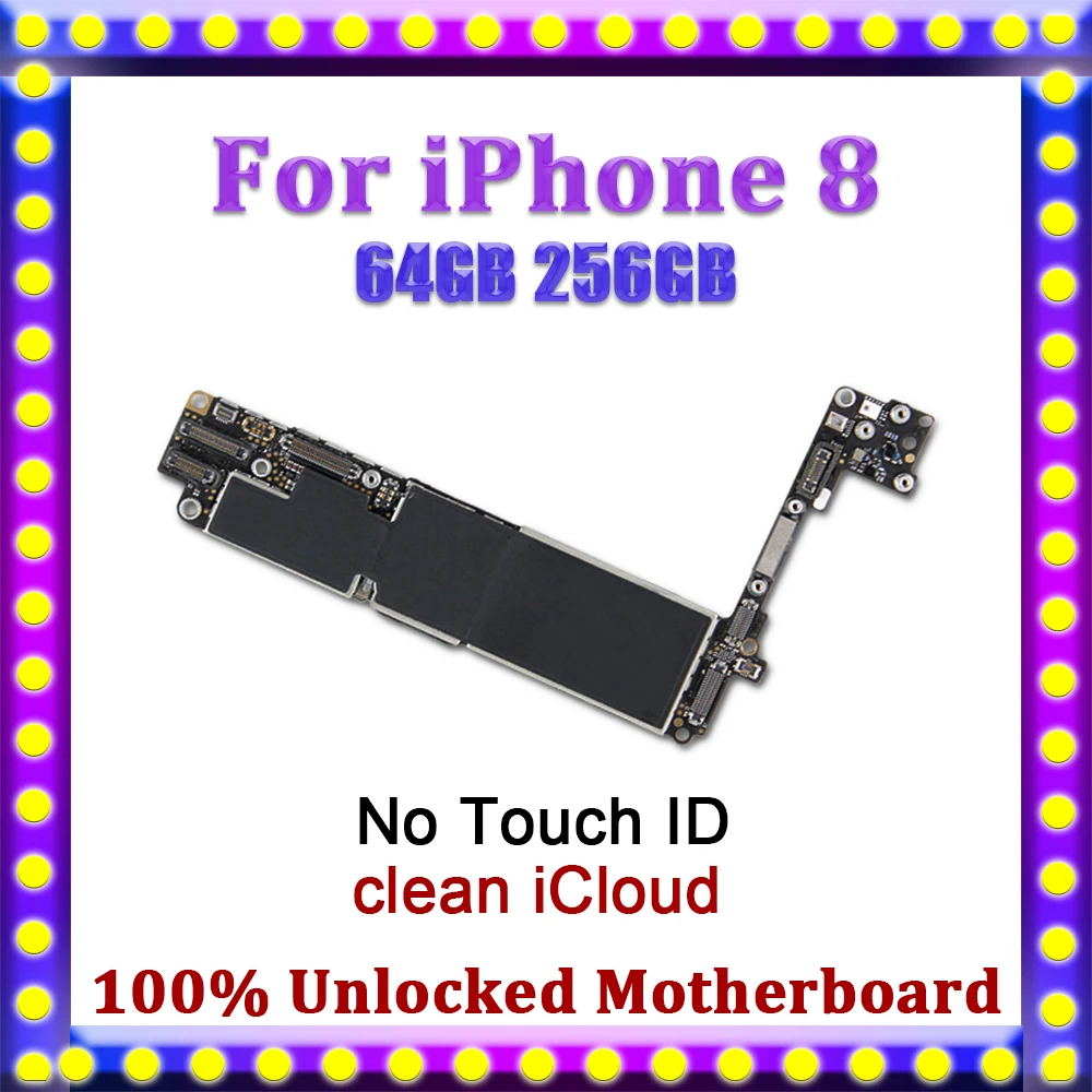 Оригинальная разблокированная материнская плата для iPhone 8 без Touch ID полностью