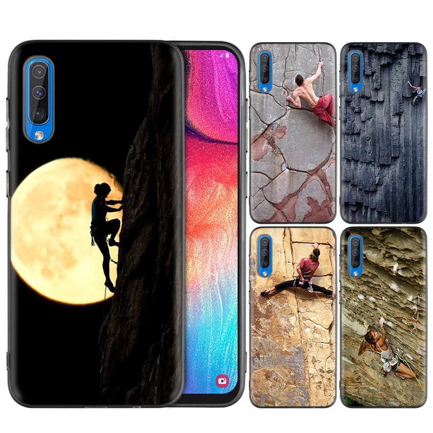 

Black Silicone Soft Case Bag Cover for Samsung Galaxy A7 2018 A10 A20 A30 A40 A50 A60 A70 A20E Note 10 M40 Coque Capa Climbing