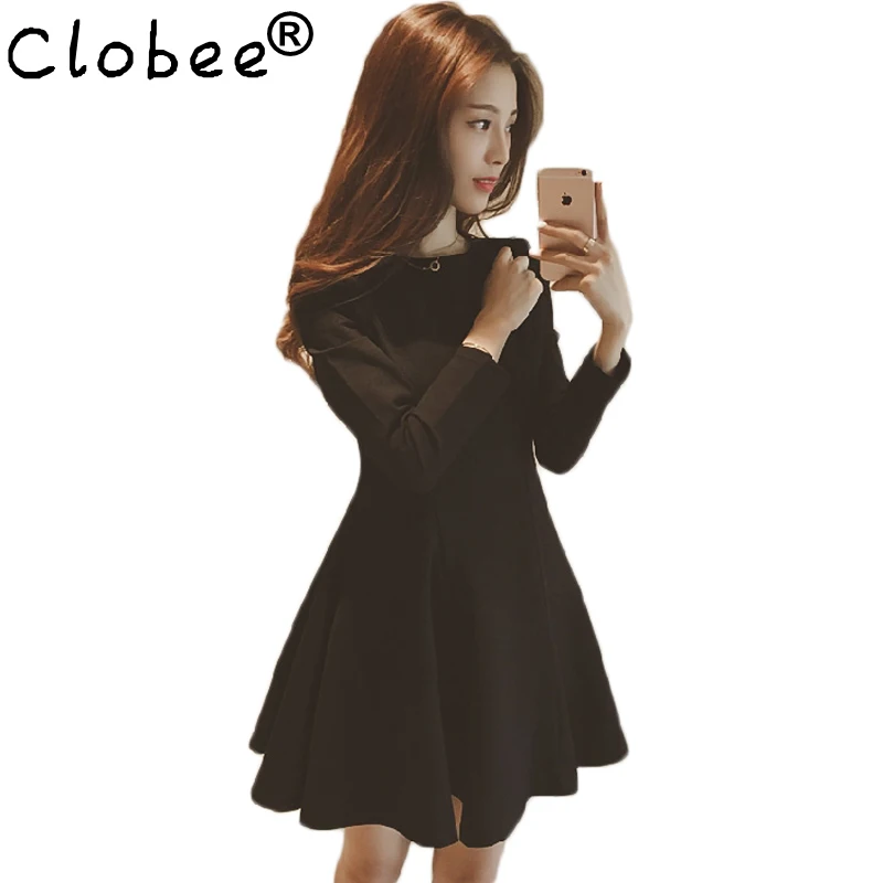 

2017 Summer Spring Slim A-line Black Dress Women Plus Size Elegant Sexy Casual Dress Evening Party Vestidos Robe Club Dresses