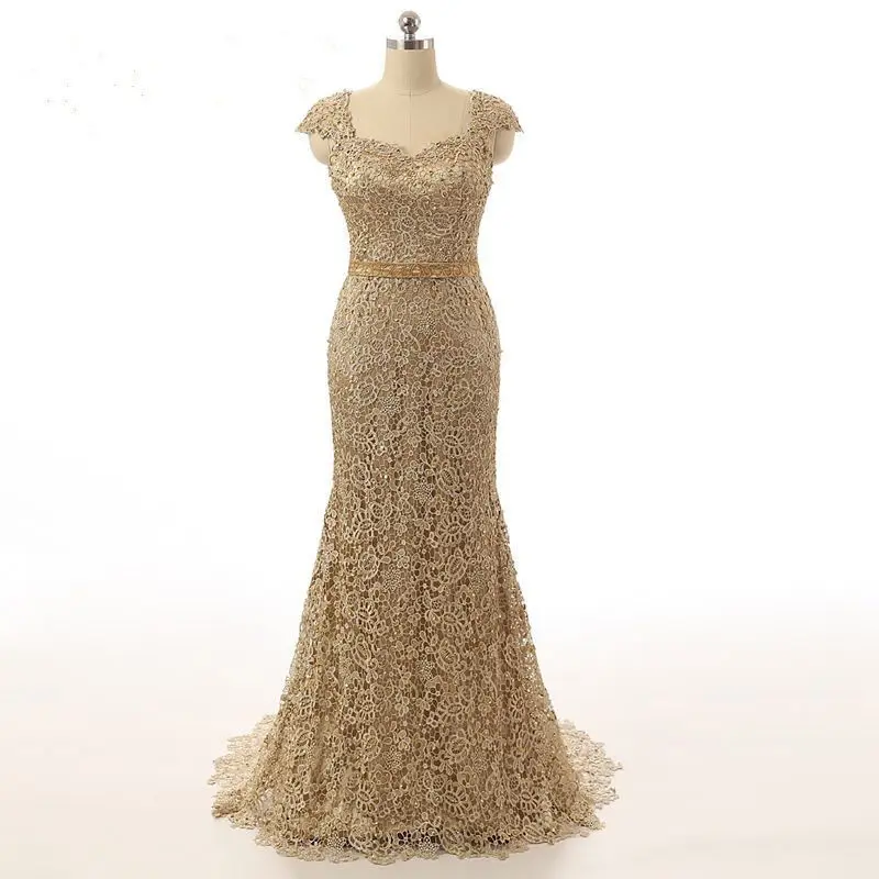 Платье для матери невесты с золотыми бусинами; вечернее платье для свадебной вечеринки на заказ