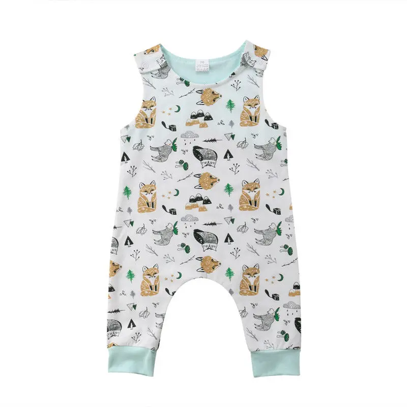 

Kids Baby Boy Girls Cotton Sleeveless Romper Jumpsuit Playsuit Outfit Clothes UK