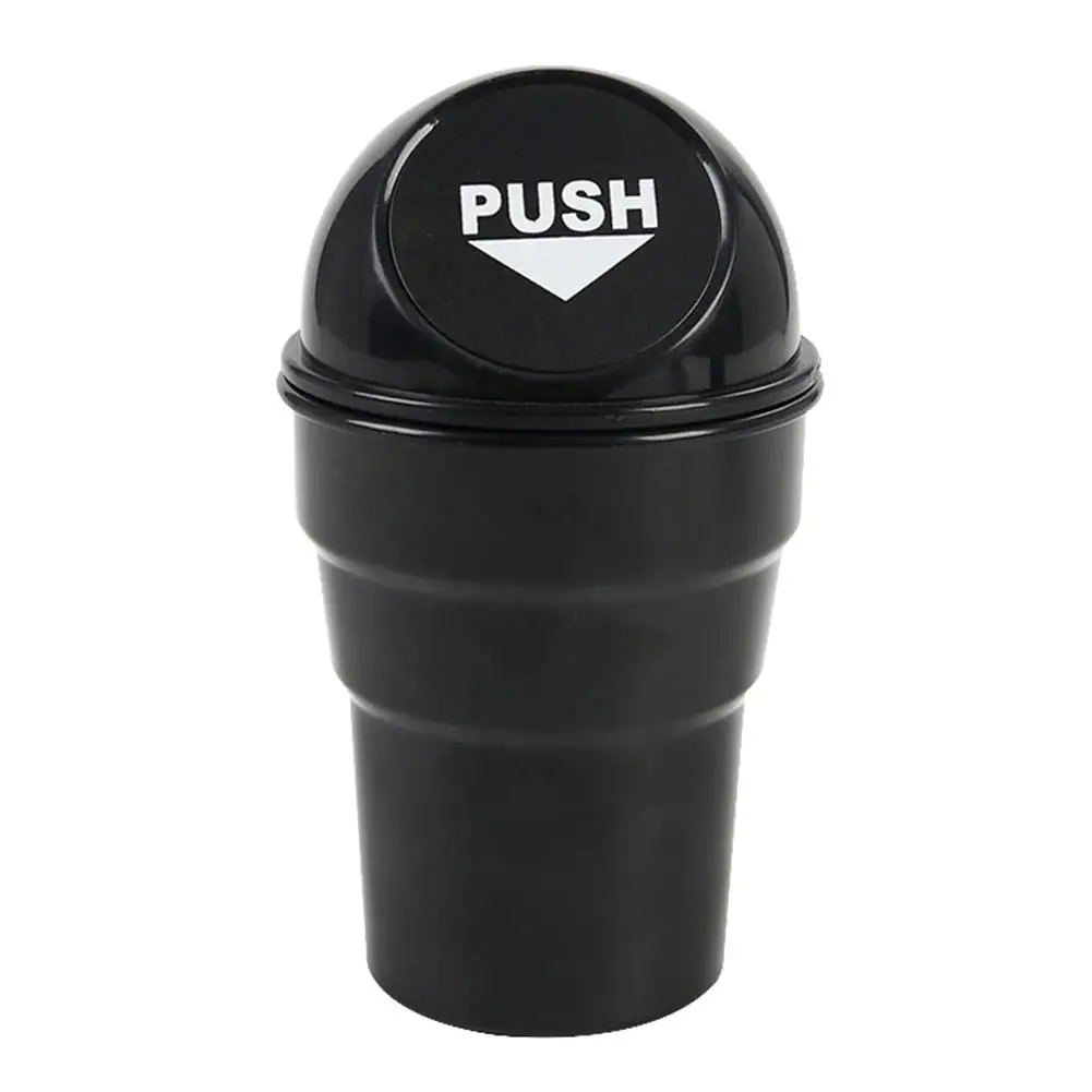 

Stylish car trash Cup Shape Push Lid Car Vehicle Desktop Plastic Trash Can Garbage Bin Box acessorio para carro