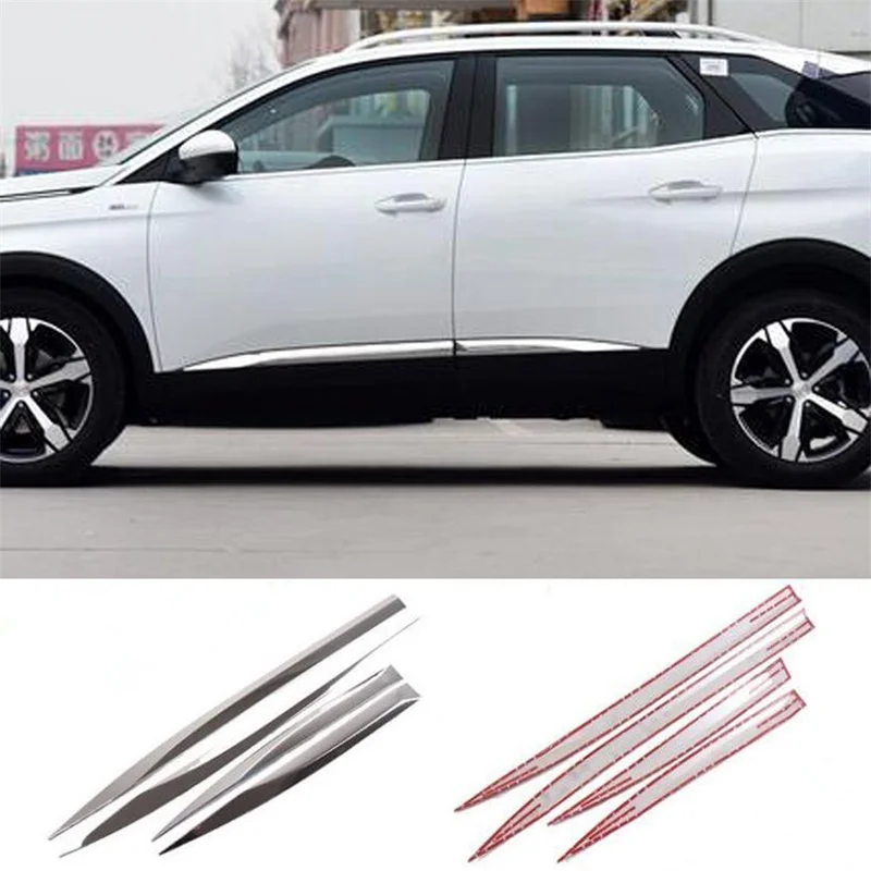 YAQUICKA-Stainless-Steel-Car-Exterior-Door-Body-Side-Molding-Protector-Trim-Strips-For-Peugeot-3008-4008