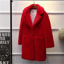 Меховое длинное пальто, зимнее женское хлопковое пальто, меховая куртка из искусственной норки, толстые плюшевые пальто, женское меховое пальто, пушистое теплое пальто, верхняя одежда красного цвета