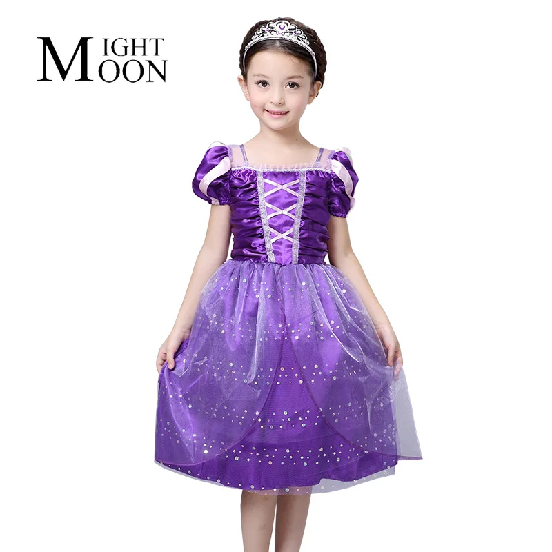 MOONIGHT Children's Dressing Up Outfits Girls Dresses for Party Rapunzel Costumes for Kids