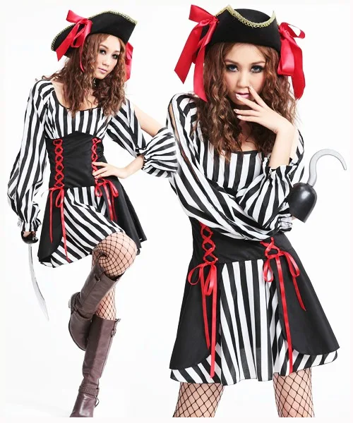 New Sexy Women Luxurious Halloween Caribbean Pirate Costume Adult